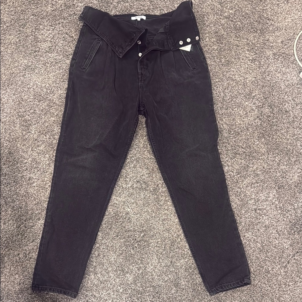 Re/Done Black High Rise Jeans with Modern Slim Fit